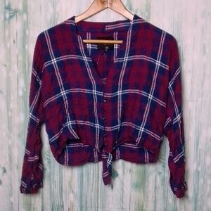 Rails NWOT Plaid Cropped Button Down XS
